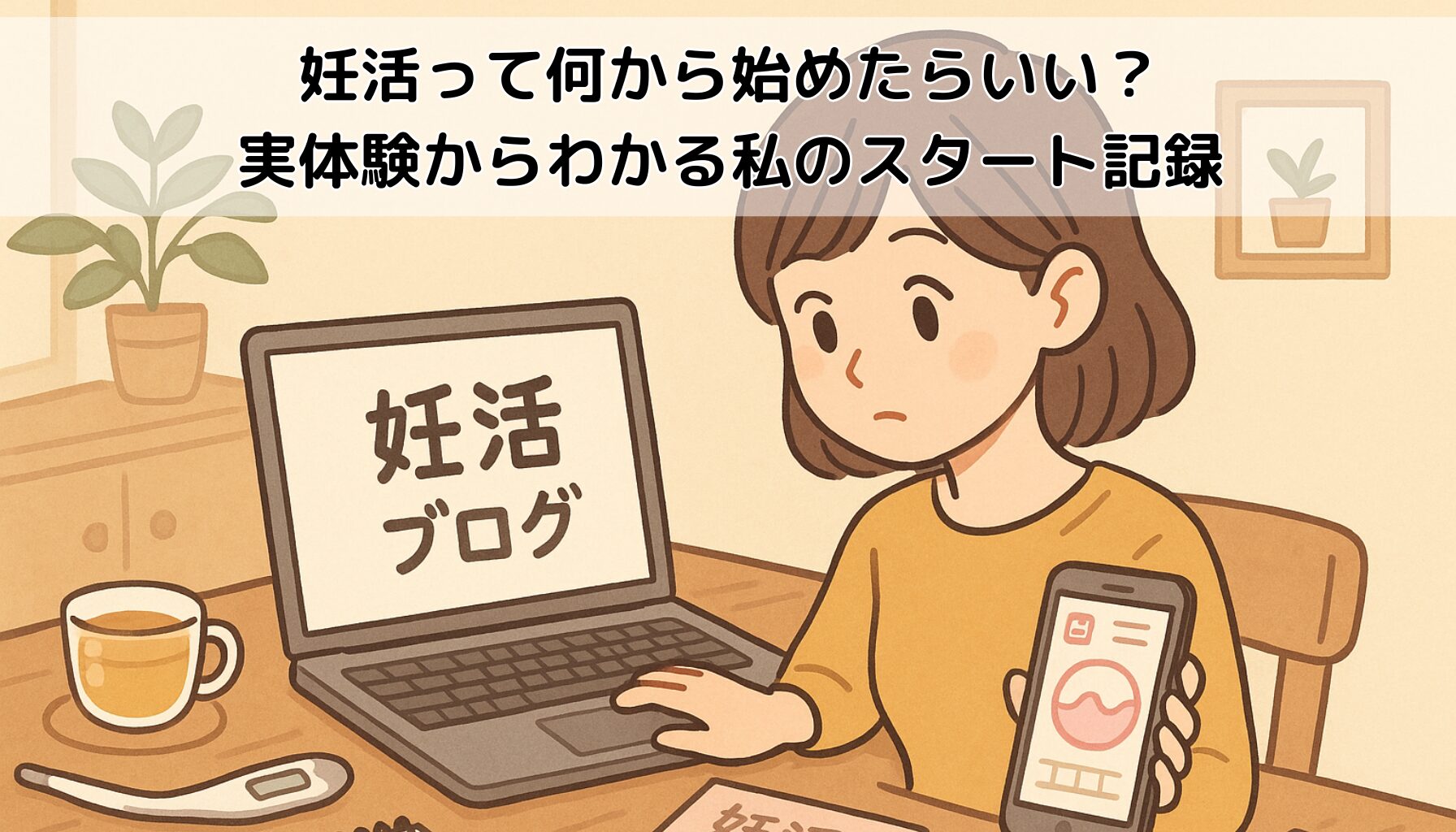 妊活ブログを検索する女性、基礎体温系、整理予測アプリ